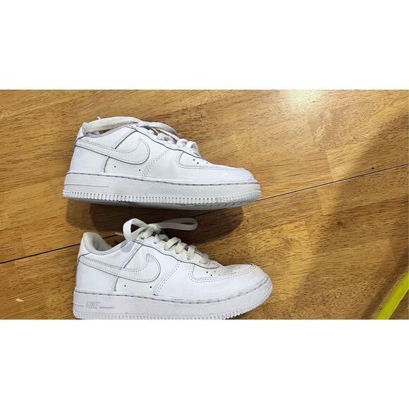 Nike Unisex Kids Lace Up Low Top Air Force 1 PS Sneaker Shoes White Size 12 - Picture 4 of 11